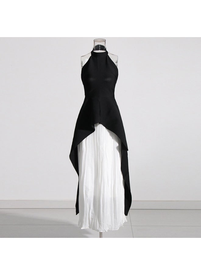Madam Uniq - Elegant Chic Sleeveless Halter Top and Pleated Skirt Set for Women - Image 1