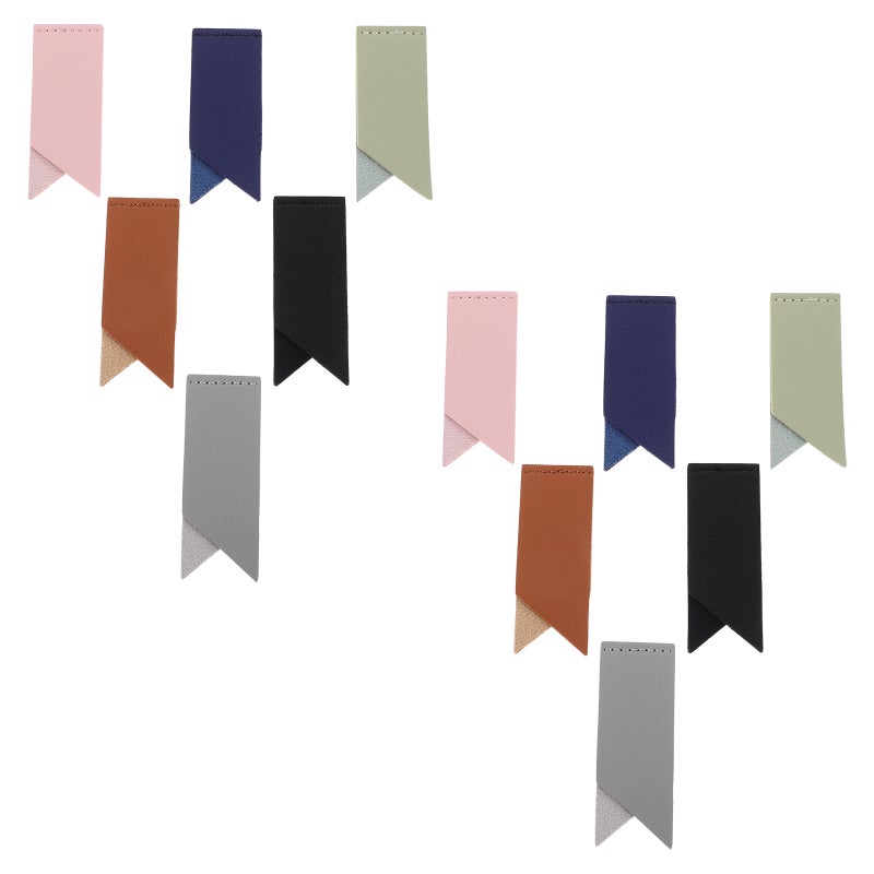 12pcs PU Leather Bookmarks: Stylish Page Markers For Men Women - Timeless Reading Accessories - Stylish Leather Bookmarks - Image 1