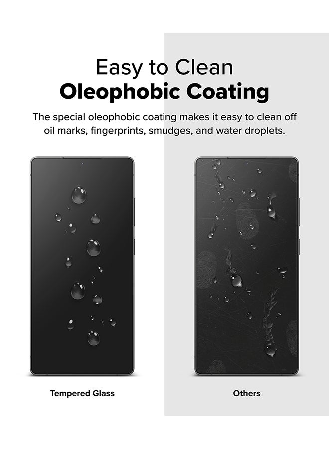 رينجك زجاج مقسى سهل الانزلاق لحماية شاشة سامسونج جالاكسي S25 ألترا (2025)، صديق للحالات، مقاوم للكسر، صلابة 9H، مضاد للخدش، سهل التركيب - عبوة من 2 - - Image 3