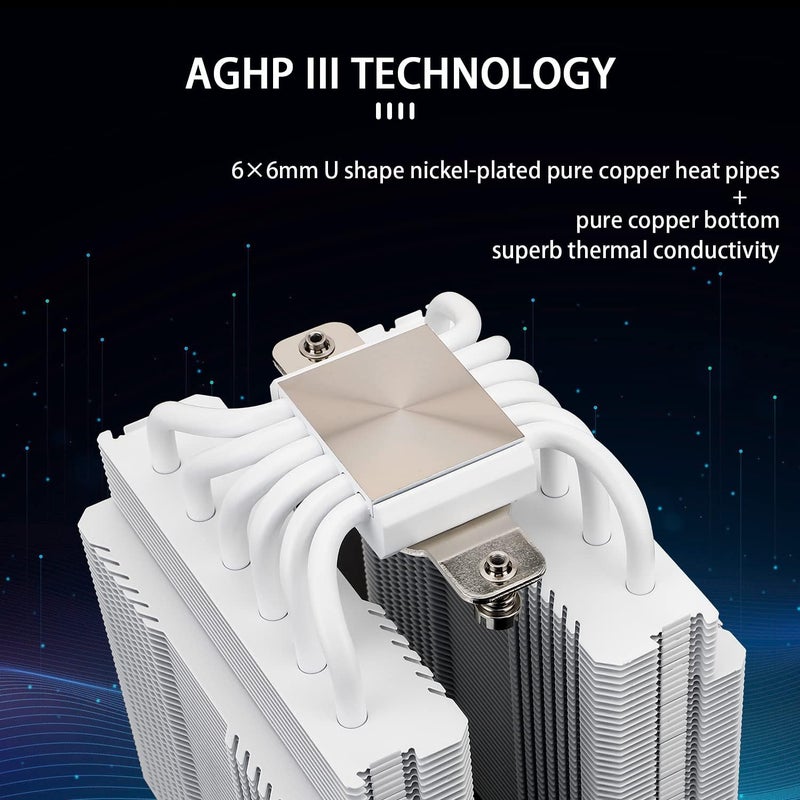 ثيرمالرايت مبرد هواء وحدة المعالجة المركزية Thermalright Peerless Assassin 120 أبيض ARGB، ARGB 5V، مروحتان PWM TL-C12W-S، غطاء مشعاع متوافق مع AMD AM4 AM5/Intel 1150/1200/2066 - Image 4