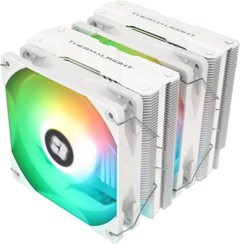 ثيرمالرايت مبرد هواء وحدة المعالجة المركزية Thermalright Peerless Assassin 120 أبيض ARGB، ARGB 5V، مروحتان PWM TL-C12W-S، غطاء مشعاع متوافق مع AMD AM4 AM5/Intel 1150/1200/2066 - Image 1
