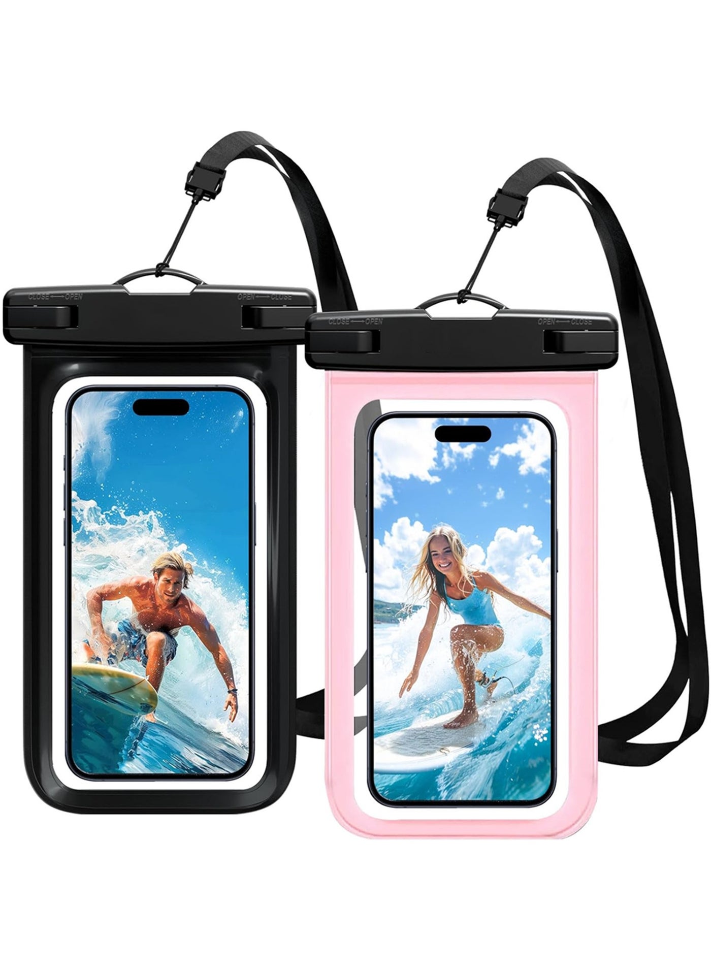 Waterproof Phone Pouch Universal Waterproof Case Dry Bag for iPhone 14 13 12 11 Pro Max Plus XS XR X 8 Galaxy S22 S21 S20 Pixel Up to 7 in IPX8 Underwater Phone Protector 2 Pack