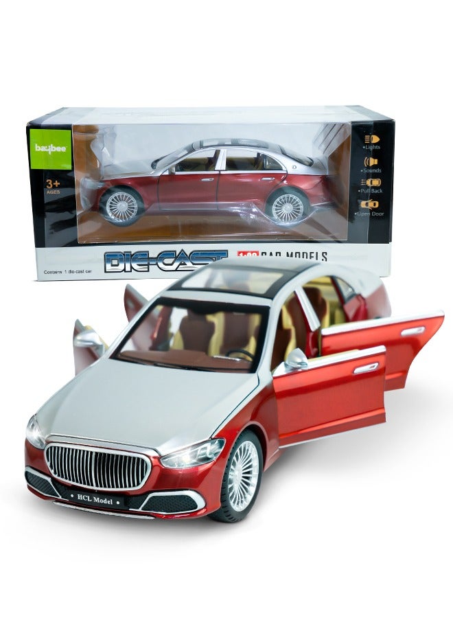 Baybee Diecast Metal 1:22 Mercedes-Benz Zinc Alloy Metal Die-cast Car Pullback Toy car with Openable Doors & Light Music Birthday Gifts for 3+ Years old Boys Kids - Image 1