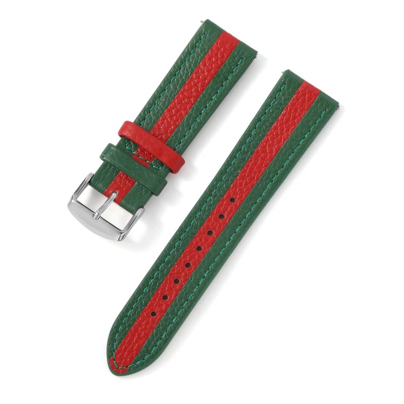 Bluejw High Quality Multicolor Leather Watch Band 20mm 22mm Replacement Strap for Samsung Galaxy Watch – Quick Release Wristband - Image 1
