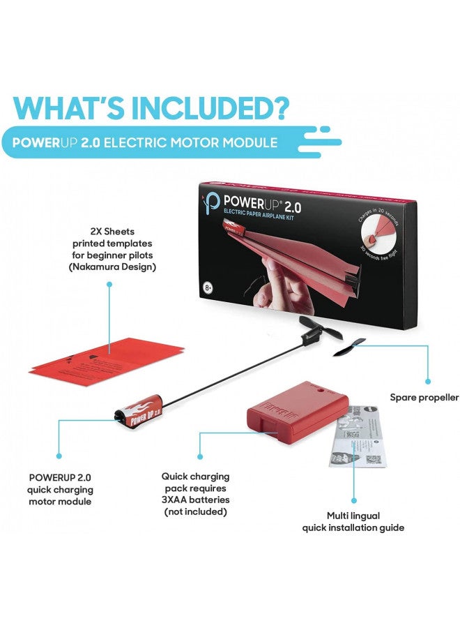 PowerUp POWERUP 2.0 Paper Airplane Conversion Kit | Electric Motor for DIY Paper Planes | Fly Longer and Farther | Perfect for Kids & Adults | Ready to Use Aeroplane Engine Kits  - Image 3