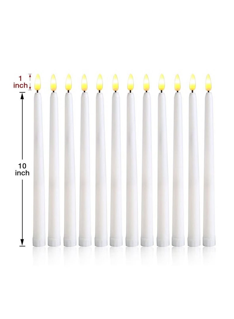 Ailily 6 Pcs LED Taper Candles with Remote 28cm Long LED Flameless Flickering Window Candles Battery Operated White Candle for for Home, Restaurant, Wedding - Image 4