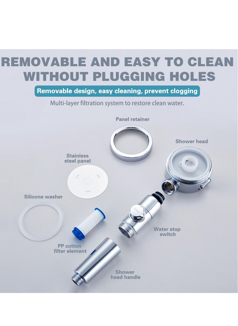 DMG TECH High Pressure Hand Shower Head, High Pressure 3 Mode Hand Shower Head with 150cm Replacement Hose/Holder and 2 Cotton Filters  - Image 4
