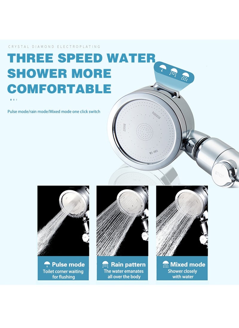 DMG TECH High Pressure Hand Shower Head, High Pressure 3 Mode Hand Shower Head with 150cm Replacement Hose/Holder and 2 Cotton Filters  - Image 2