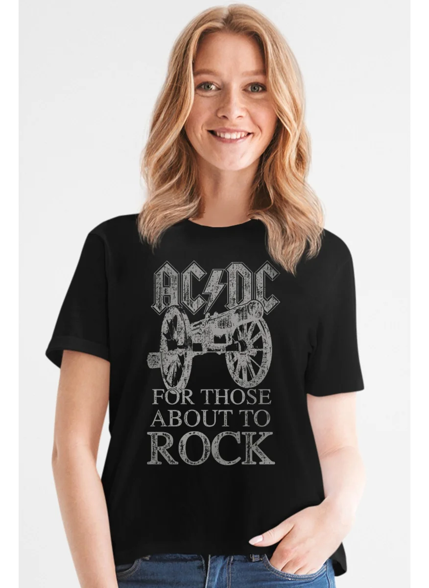 روك اند رول Top Rock Acdc Black Women's T-Shirt