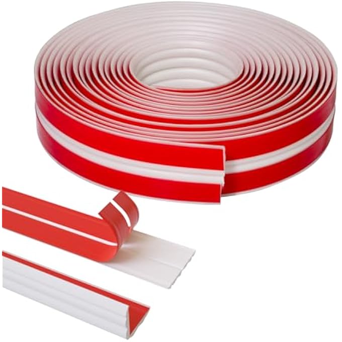 WALL CORNER PROTECTOR, INSIDE & OUTSIDE SELF ADHESIVE WALL CORNER GUARD&EDGE PROTECTOR, FLEXIBLE VINYL CORNER MOULDING TRIM CAULK STRIP, PEEL AND STICK TRIM FOR CEILING, COUNTERTOP, WHITE, 40FT - Image 1