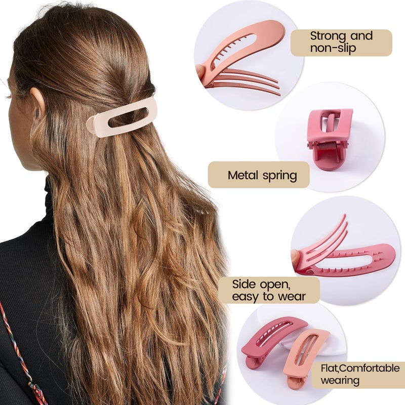 Cptots Practical versatile construction 8 Pcs Large Lay Flat Claw Clips for Women French Side Slide Barrettes for Thick Thin Hair Rectangle Alligator Hair Accessories,Beige Gradient Pink Multi-market varied design options - Image 4