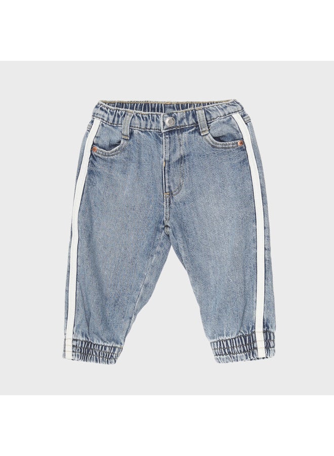 Zara trendy Denim Patchwork Kids' Casual Jogger Pants - Image 2