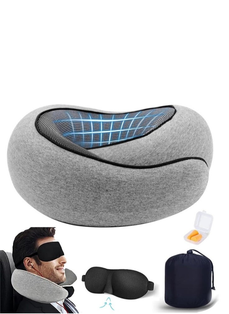 Generic Travel Pillow,Wander Plus Travel Neck Pillow With Eye Masks,Earplugs,Memory Foam Travel Pillow,Neck Pillow For Airplanes,Car,Travel Essentials  - Image 1