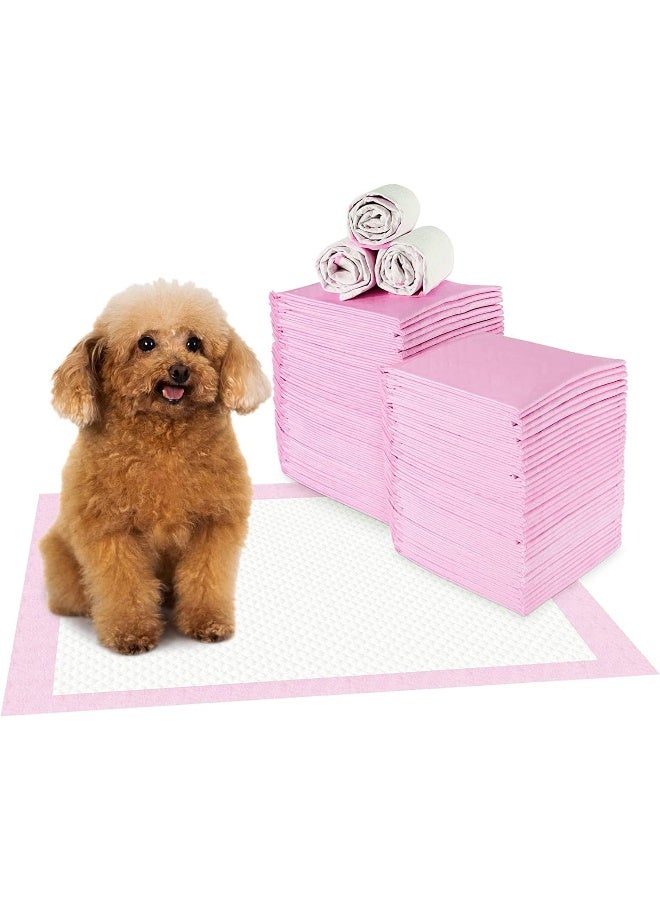 Mumoobear Mumoo Bear Large Puppy Training Pads, 45 x 33cm Leak-Proof Thickening Dog Pads, Disposable Super Absorbent Pet Pads, Incontinence Dog Pee Pad for Toilet, Training -100 Pack, Pink - Image 2