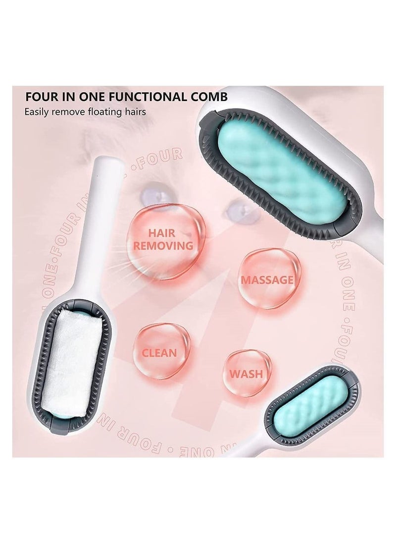 Y&D Pet Hair Comb 4 in 1 Remover Grooming Brush with Wet Wipes Reusable Magic Comb for Cleaning and Massage  - Image 3