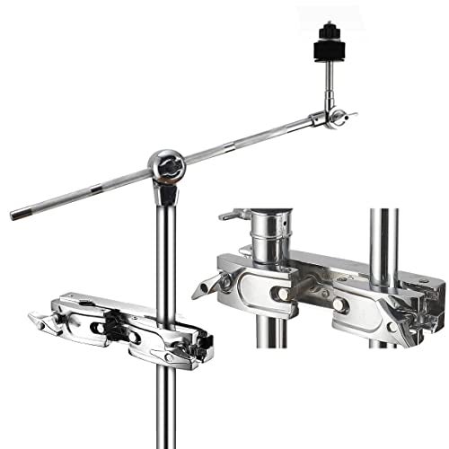TUOREN Drum Set Holder Clamp Adjustable Multi-Clamp Cymbal Boom Arm Mounting Bracket (Fits 1/2" to 1" Pipes) with Two Screw Adjustment - Image 4