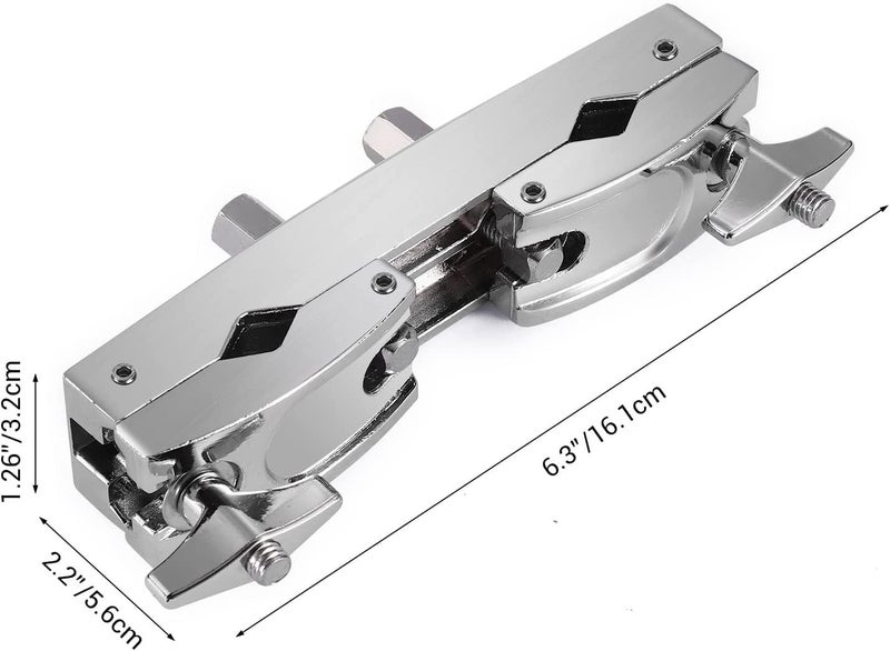 TUOREN Drum Set Holder Clamp Adjustable Multi-Clamp Cymbal Boom Arm Mounting Bracket (Fits 1/2" to 1" Pipes) with Two Screw Adjustment - Image 2