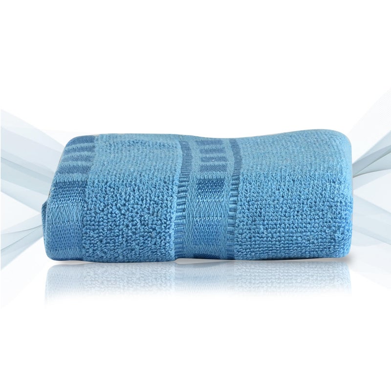 Kuber Industries Kuber Industries Pack of 4 Cotton Hand/Face Towels for Men & Women | Easily Washable | Workout Gym Napkins for Men | Pocket Towel - Sky Blue & Brown  - Image 2