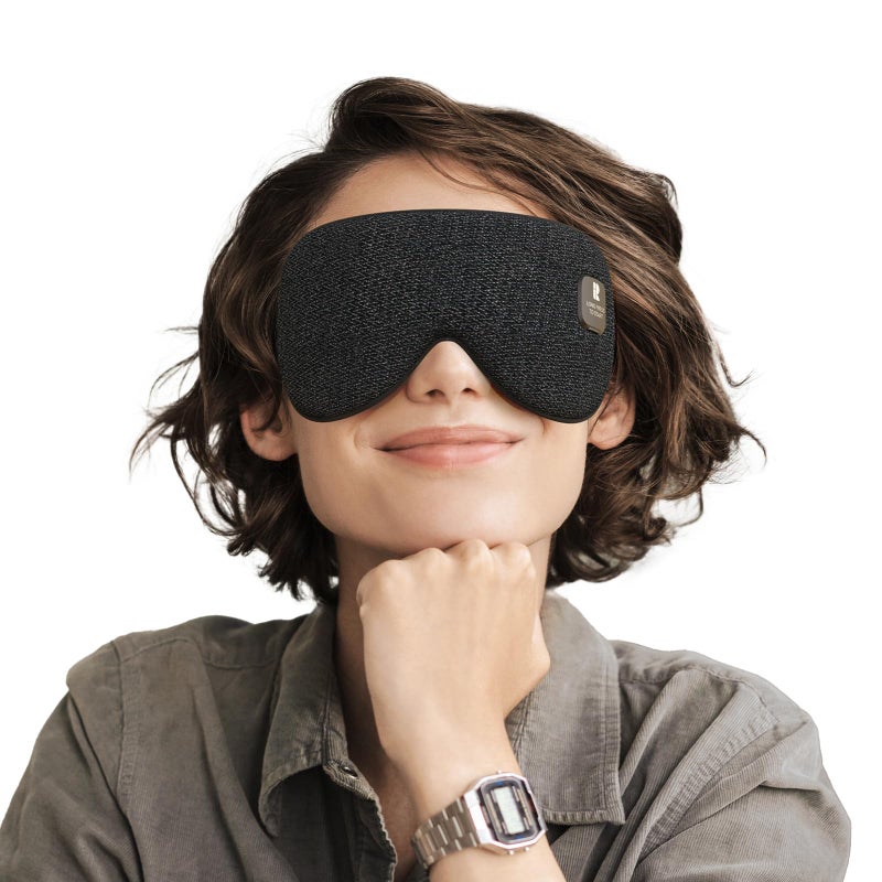 Rythboom Heated Eye Mask Rechargeable Eye Warmer for Dry Eyes Stye Relax Blackout Eyes Mask for Airplane Sleeping for Travel Birthday Idea for WomanMan Black - Image 3