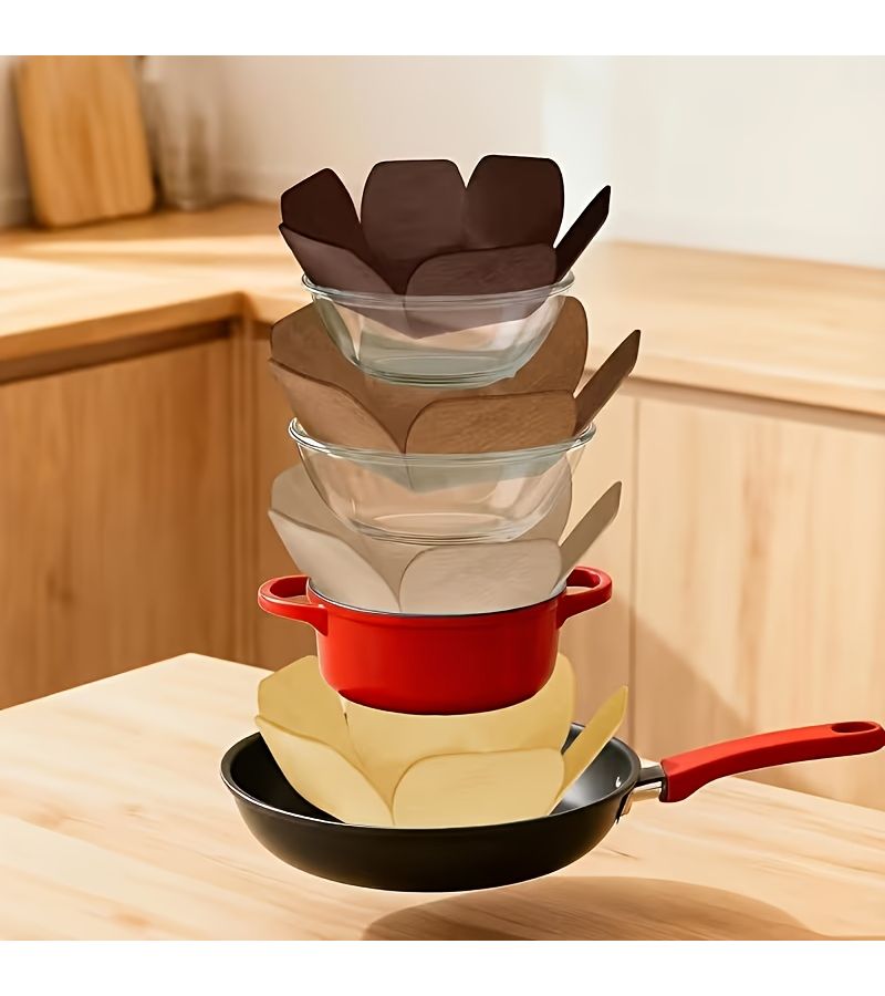 Coffee Brown 18 Piece Hexagonal Felt Kitchen Heat Insulation Pad Set - Image 2