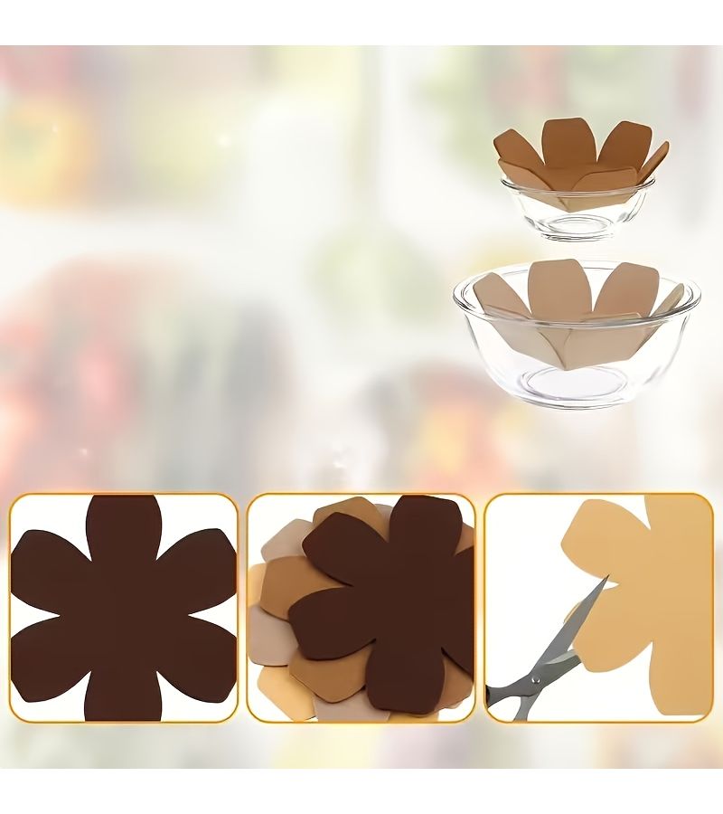 Coffee Brown 18 Piece Hexagonal Felt Kitchen Heat Insulation Pad Set - Image 4
