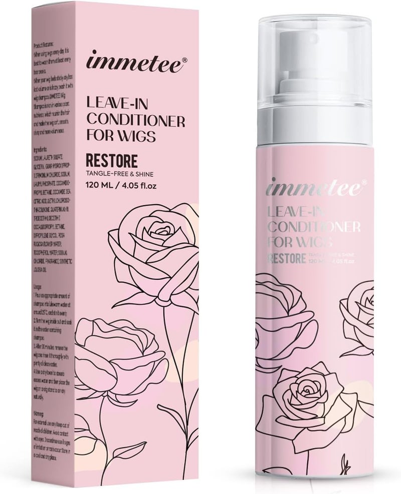 immetee Synthetic Wig Leave-in Conditioning Spray,Wig Moisturing & Hydrating,Natural Synthetic Hair Wigs 120ml/4.05fl. oz. - Image 1