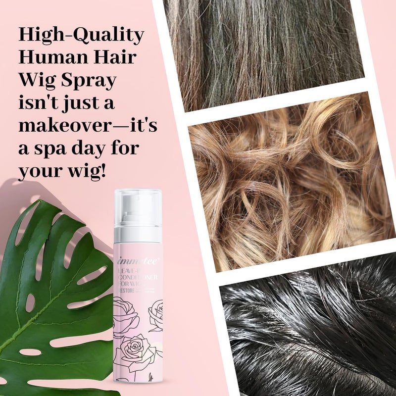 immetee Synthetic Wig Leave-in Conditioning Spray,Wig Moisturing & Hydrating,Natural Synthetic Hair Wigs 120ml/4.05fl. oz. - Image 5