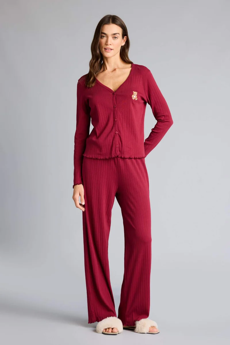 DeFacto Long Sleeve Top and Pants 2 Piece Pyjamas Set