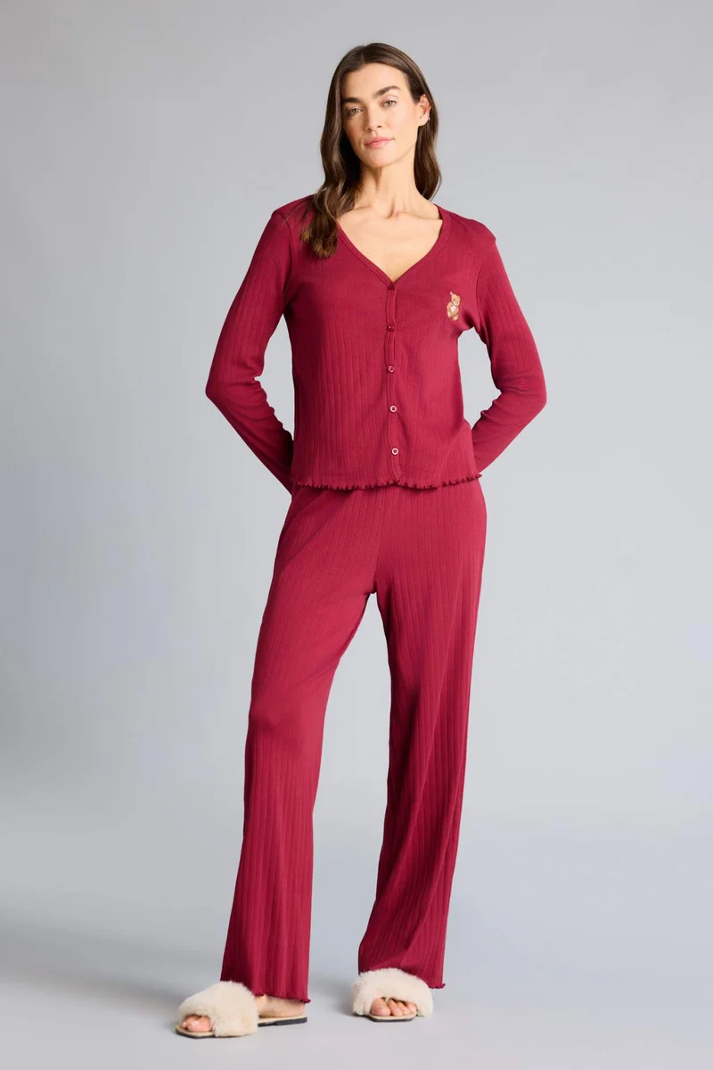 DeFacto Long Sleeve Top and Pants 2 Piece Pyjamas Set