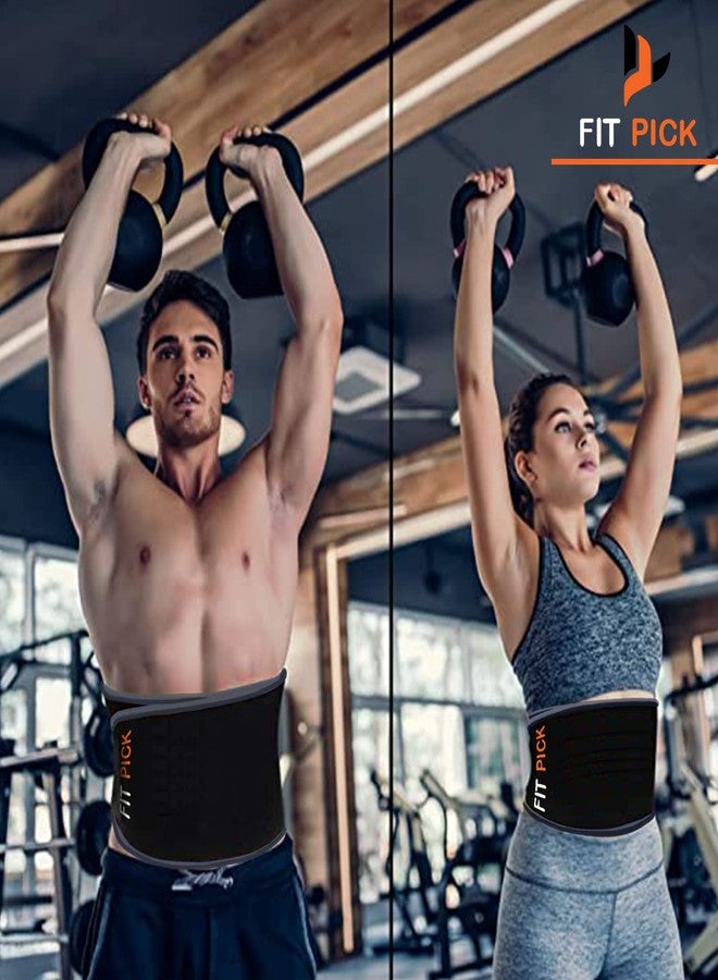 FIT PICK Sweat Belt, Stomach Belt for Women and Men Non-Tearable, Sauna Belt Waist Trainer, Sweat Belt for Men and Women Black - Image 3