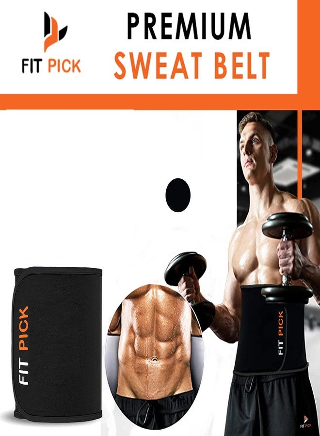 FIT PICK Sweat Belt, Stomach Belt for Women and Men Non-Tearable, Sauna Belt Waist Trainer, Sweat Belt for Men and Women Black - Image 4