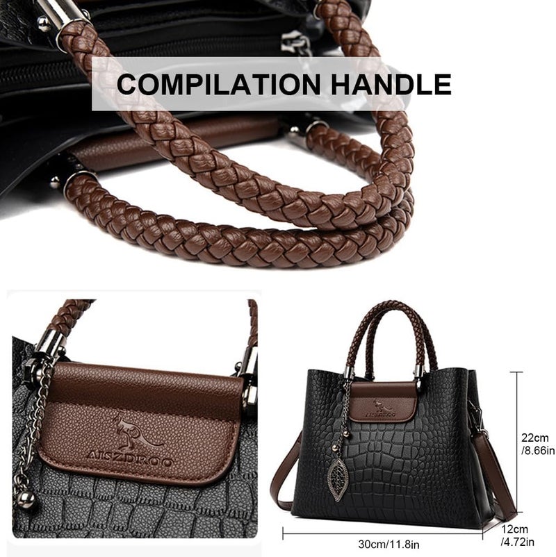 Gocokia Large-Capacity Women Handbags Shoulder Bag Crossbody Messenger Bag Tote Satchel for Lady PU Leather Purse - Image 4
