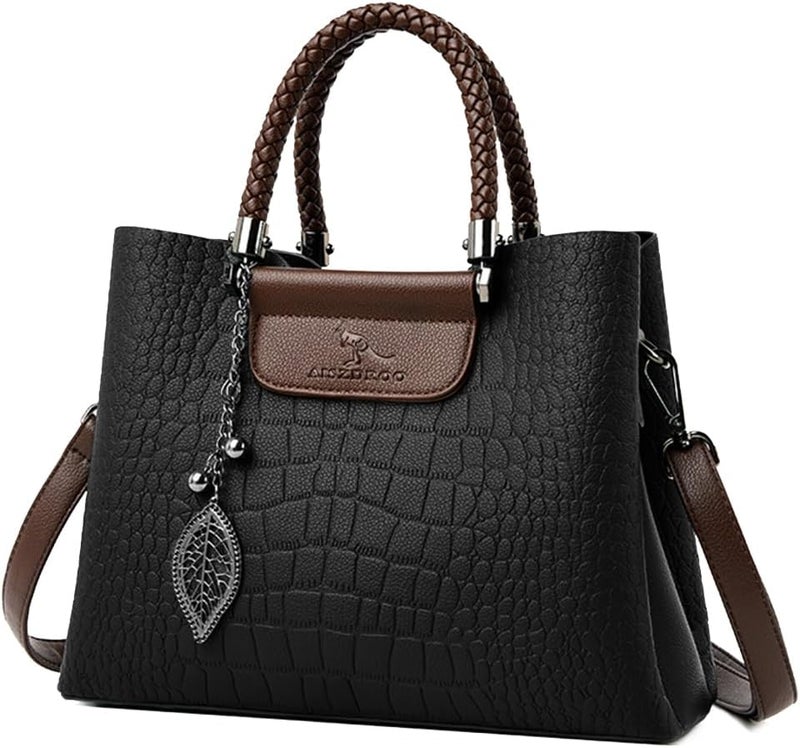 Gocokia Large-Capacity Women Handbags Shoulder Bag Crossbody Messenger Bag Tote Satchel for Lady PU Leather Purse - Image 2