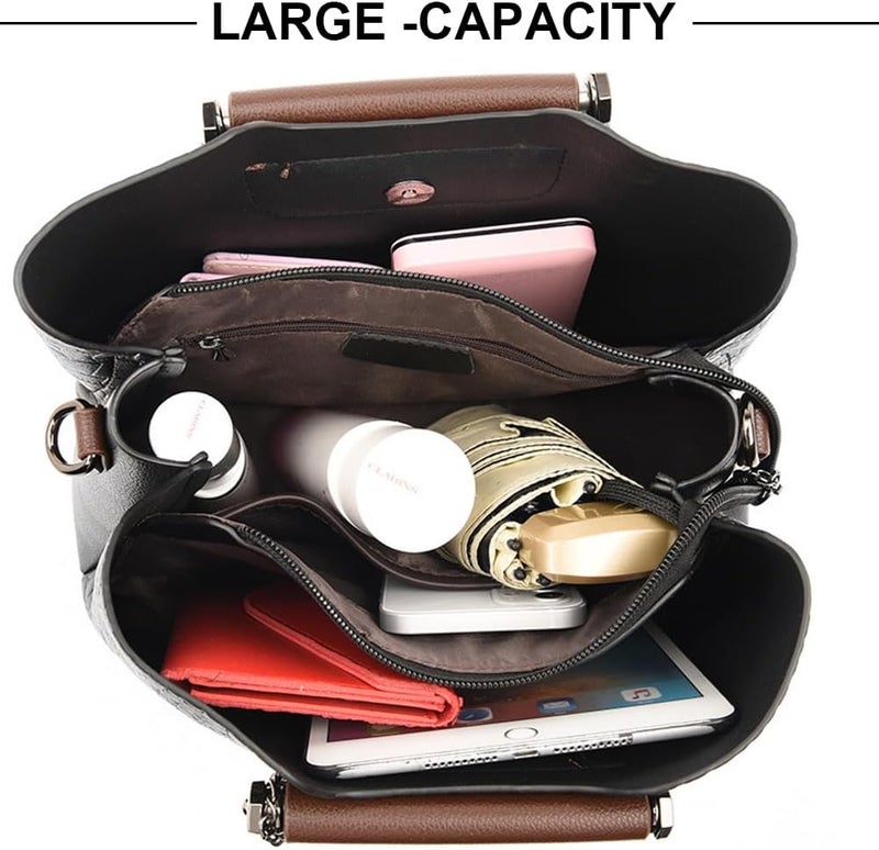 Gocokia Large-Capacity Women Handbags Shoulder Bag Crossbody Messenger Bag Tote Satchel for Lady PU Leather Purse - Image 3