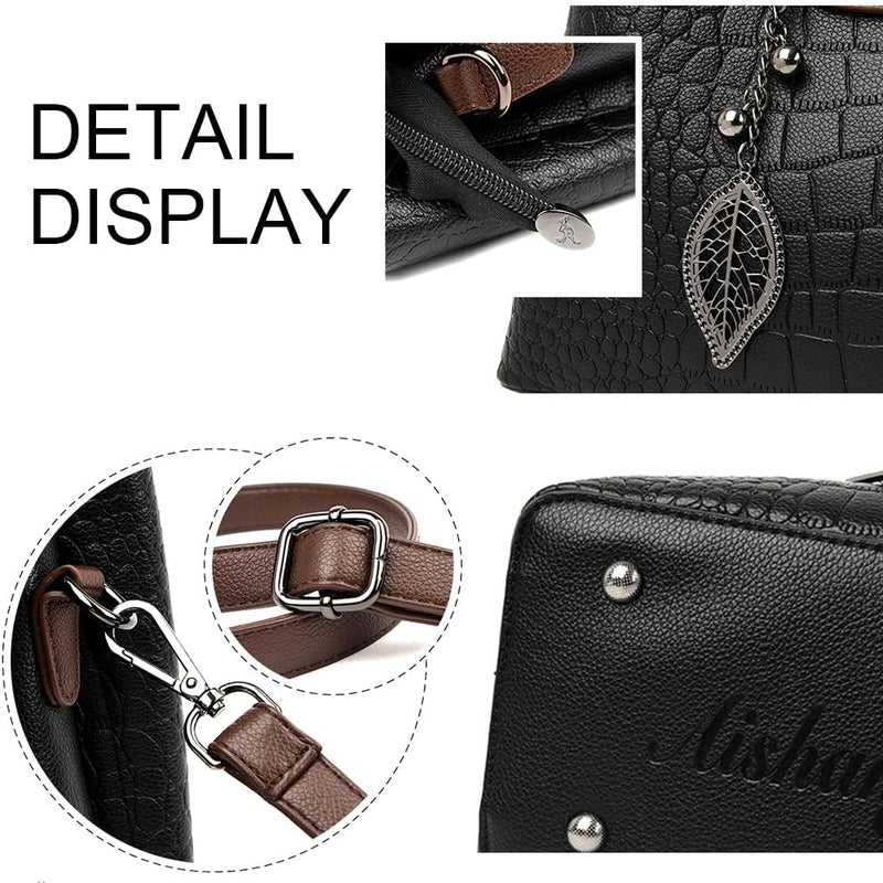Gocokia Large-Capacity Women Handbags Shoulder Bag Crossbody Messenger Bag Tote Satchel for Lady PU Leather Purse - Image 5