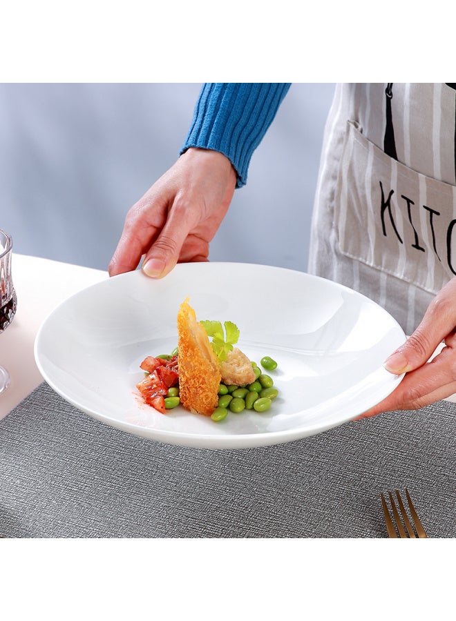 Sky Top Ceramic Dinner Plate White Bone China Dish Home Hotel Tableware 10-inch Moonlight Deep Plate 1 Piece - Image 2