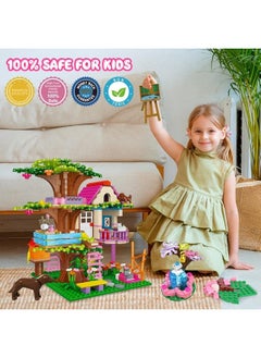 HOGOKIDS Tree House STEM Building Toy - Creative Construction Set 613PCS Forest House Building Bricks | Treehouse with Fountain and Animals, Building Block Toy for 6 7 8 9 10+ Girls Boys Best Gift