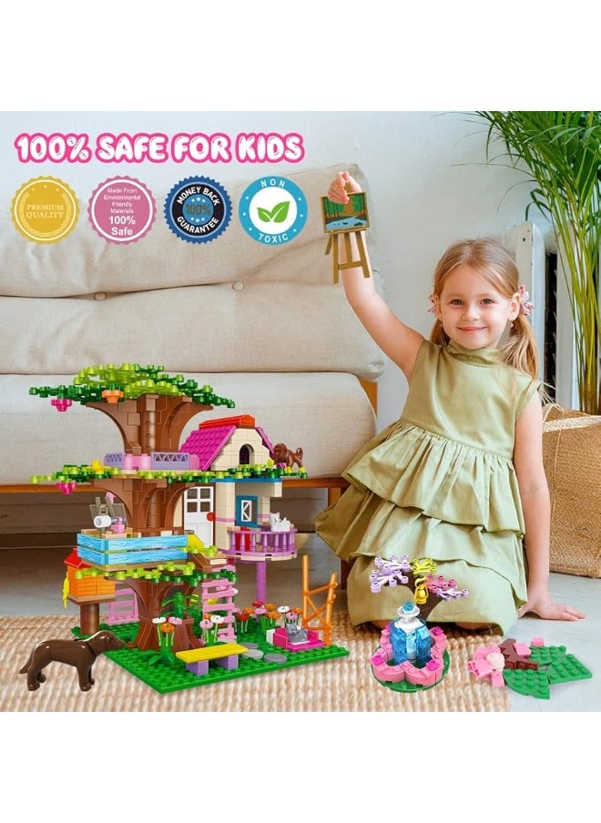 Hogokids - HOGOKIDS Tree House STEM Building Toy - Creative Construction Set 613PCS Forest House Building Bricks | Treehouse with Fountain and Animals, Building Block Toy for 6 7 8 9 10+ Girls Boys Best Gift - Image 1