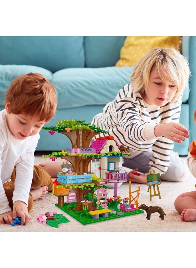 Hogokids - HOGOKIDS Tree House STEM Building Toy - Creative Construction Set 613PCS Forest House Building Bricks | Treehouse with Fountain and Animals, Building Block Toy for 6 7 8 9 10+ Girls Boys Best Gift - Image 1