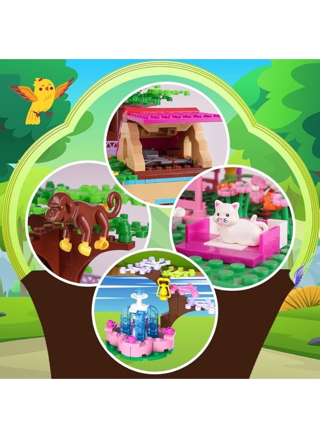 Hogokids - HOGOKIDS Tree House STEM Building Toy - Creative Construction Set 613PCS Forest House Building Bricks | Treehouse with Fountain and Animals, Building Block Toy for 6 7 8 9 10+ Girls Boys Best Gift - Image 1