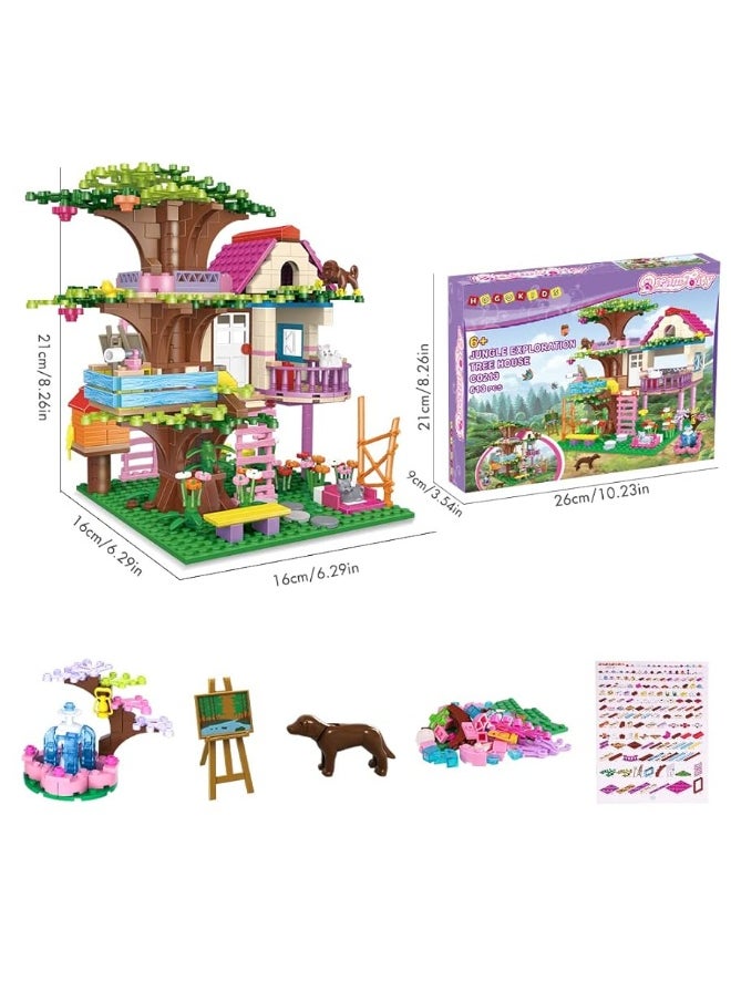 Hogokids - HOGOKIDS Tree House STEM Building Toy - Creative Construction Set 613PCS Forest House Building Bricks | Treehouse with Fountain and Animals, Building Block Toy for 6 7 8 9 10+ Girls Boys Best Gift - Image 1