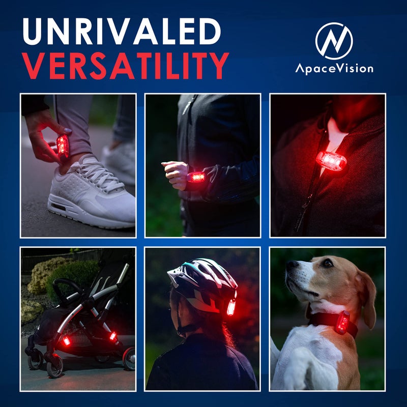 Apace Vision LED Safety Light (2 Pack) - Clip On Strobe/Running Lights for Runners, Dog, Bike, Walking, Boat, Kayak, Stroller and More - High Visibility Accessories for Your Reflective Gear, Bicycle - Image 5
