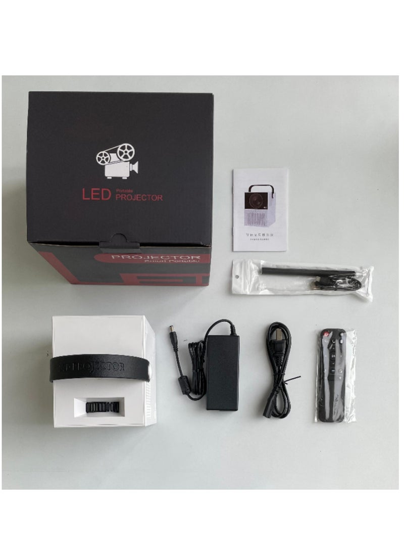 ET-LIFE - Mini Portable 4K Projector, 3000 Lumens, 2+16G 5200mAh 60W WIFI Android 9.0, Touch Interaction, with Touch Stylus, Y2 White&Black - Image 1
