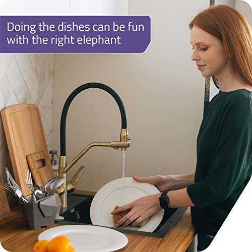PELEG DESIGN Elephant Cutlery Drainer – Funny Self Draining Utensil Drying Rack for Kitchen Sink | Cute Silverware Drainer Basket (Grey) - Image 5
