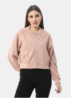 suede zip-up sweatshirt cashmere