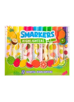 Scentco Smarkers - Washable Patented Gourmet Scented Highlighters, 6 Colors, Large Chisel Tip, 12 Count  - Image 1