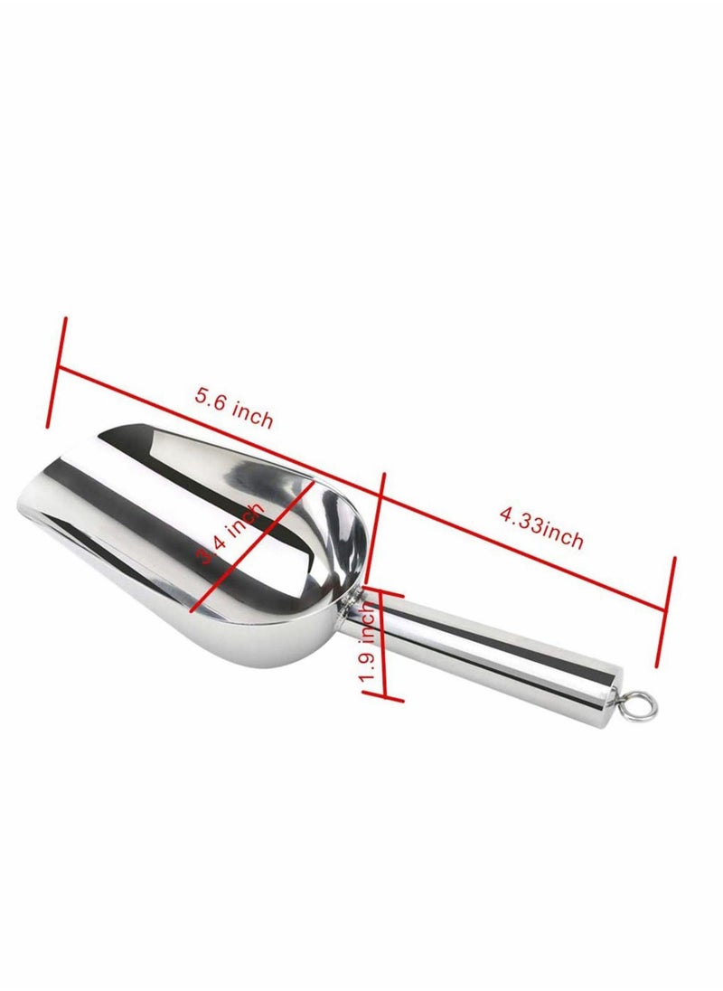 NIBEMINENT - Ice Scoop, Stainless Steel Scoop for Freezer Popcorn Machine Maker Candy Flour Spoon Shovel Cream Kitchen Bar Wedding Party (Sliver) - Image 1