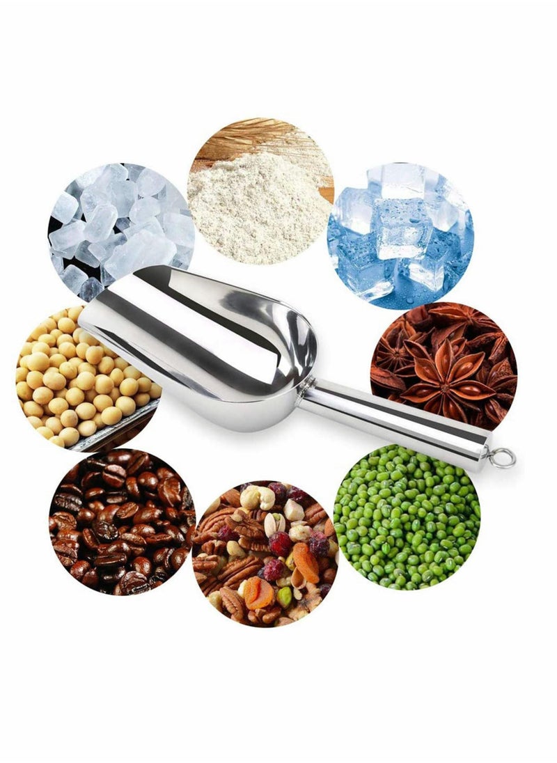 NIBEMINENT - Ice Scoop, Stainless Steel Scoop for Freezer Popcorn Machine Maker Candy Flour Spoon Shovel Cream Kitchen Bar Wedding Party (Sliver) - Image 1