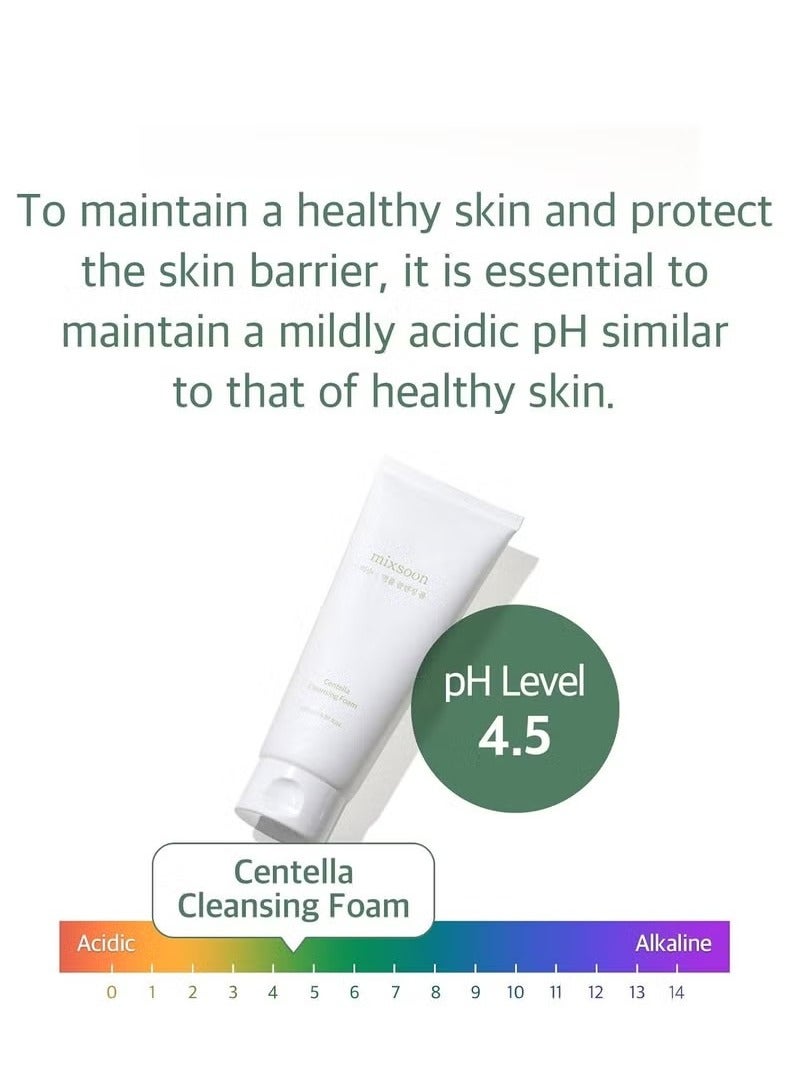 mixsoon Centella Cleansing Foam 150ml, Low pH cleansing foam for soothing and moisturization, cruelty-free, Korean Facial Cleanser, Korean Face Wash  - Image 3