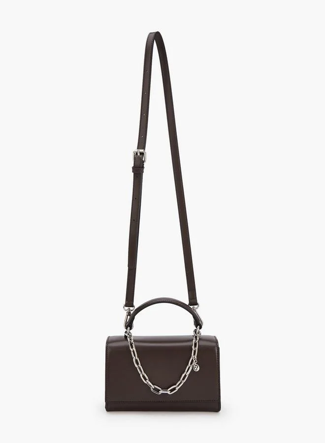 سيليست Solid Satchel Bag With Chain Detail